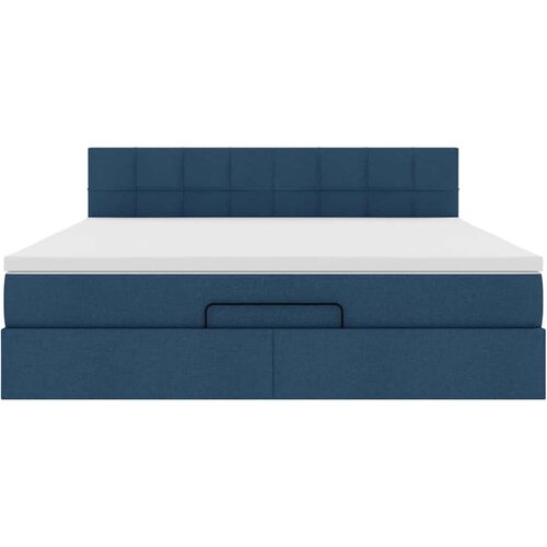  Otomanski krevet s madracem i LED plavi 160x200cm tkanine Slike