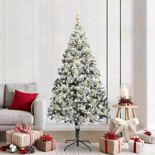 vidaXL Umjetno božićno drvce s 300 LED svjetlima Zelena 210 x 135 cm Cijene