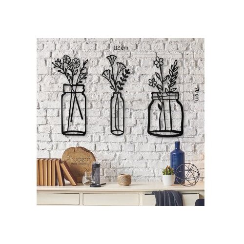 Atelier Del Sofa zidna dekoracija Life İn The Vases, 112x70 cm 2 mm, Crna Slike