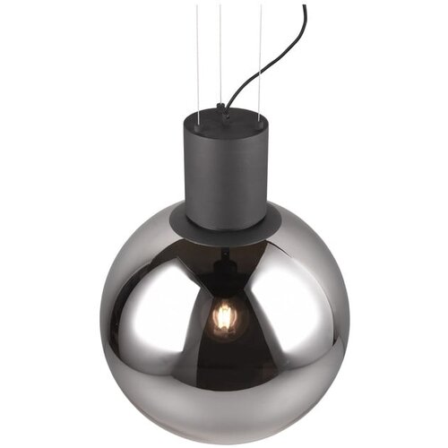 CINQUE Črna LED viseča svetilka s steklenim senčilom &amp;oslash; 50 cm Cipallone &amp;ndash; Slike