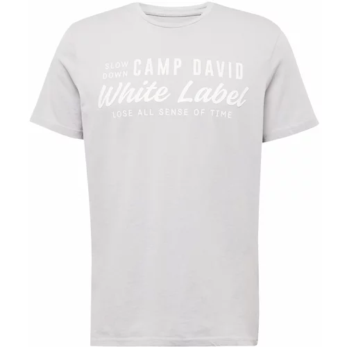 CAMP DAVID Majica svetlo siva / bela