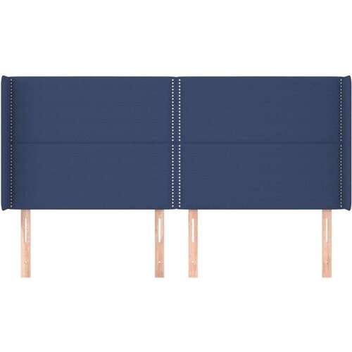  Uzglavlje s u&amp;scaron;ima plavi 203x16x118/128 cm od tkanine Slike
