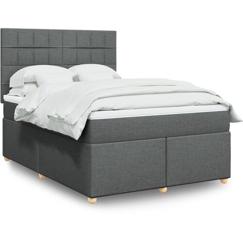 vidaXL Box spring posteljni z vzmetnico temno siv 140x190 cm blago Cene