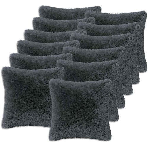  Presvlaka za jastuk 12 pcs HEERLEN Antracit 50 x 50 cm PV flis Cene