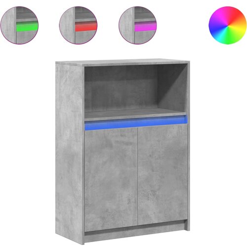 Maison Chic Komoda - Predalnik z LED betonsko siva 72x34x100 cm inženirski les, (21721204) Cene