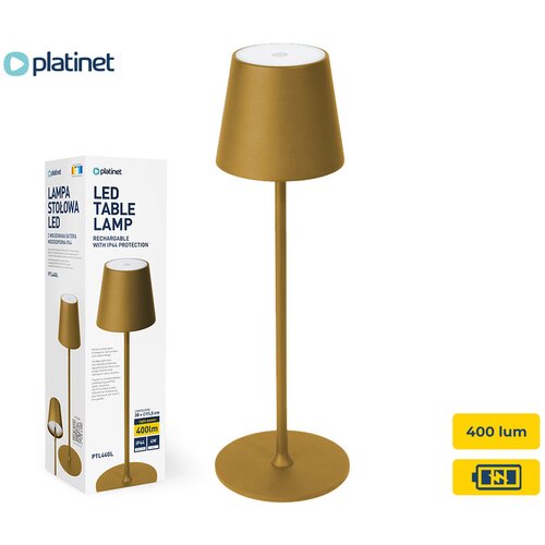 Platinet brezžična namizna LED svetilka PTL44GL, nastavljiva do 400 lumnov, zlata Cene