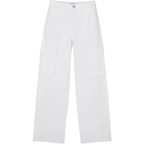 Pull&Bear Cargo hlače bijela