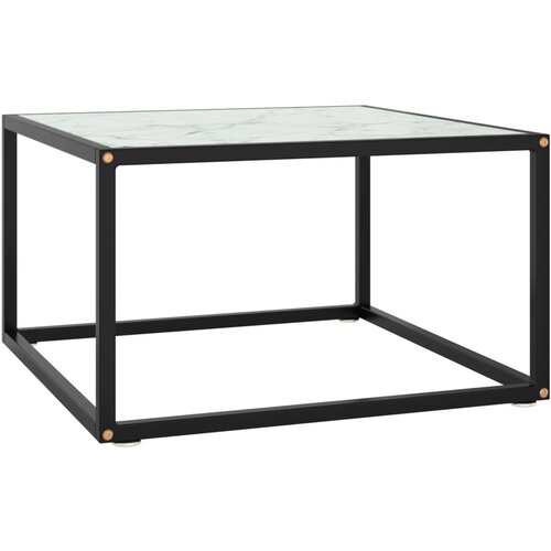 Furnova Klubska mizica črna z belim marmornim steklom 60x60x35 cm, (21914375) Cene