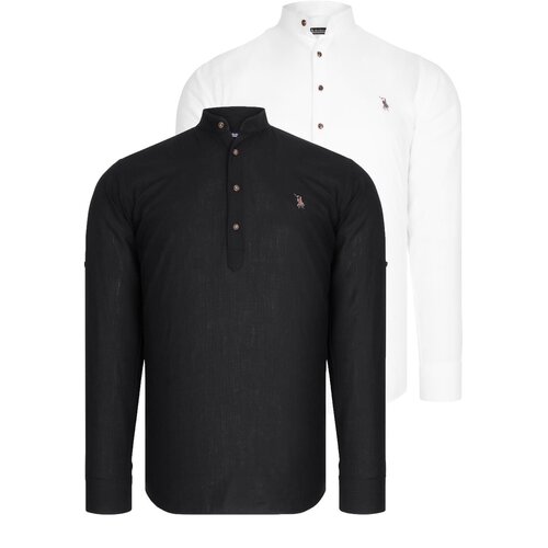 Dewberry DOUBLE SET G783 JUDGE COLLAR SHIRT-WHITE-BLACK Cijene