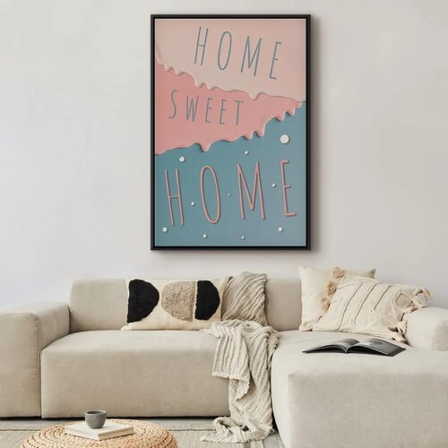  Slika - Inscriptions: Home Sweet Home (1 Part) Vertical 80x120 U crnom drvenom okviru Slike