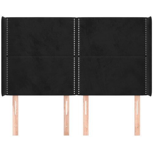  Uzglavlje s u&amp;scaron;ima crno 147x16x118/128 cm bar&amp;scaron;unasto Slike
