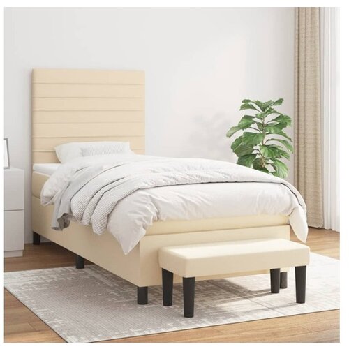 vidaXL Krevet s oprugama i madracem krem 90 x 200 cm od tkanine Cene