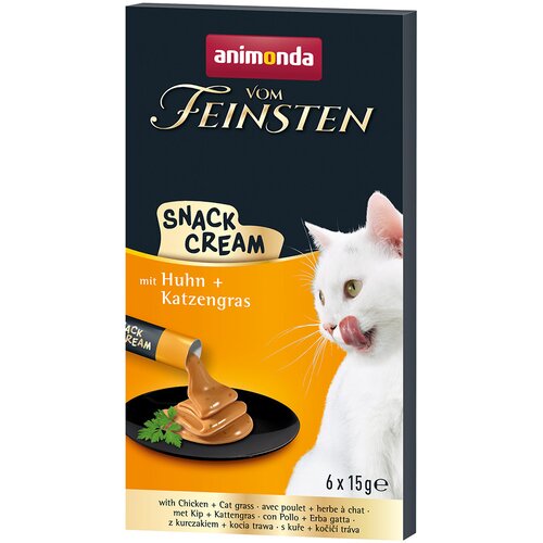 Animonda Vom Feinsten Adult kremasti pribolj&scaron;ek - Varčno pakiranje 24 x 15 g s pi&scaron;čancem in mačjo travo Cijene