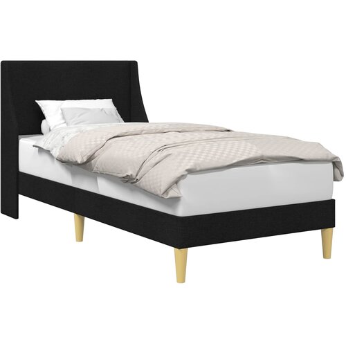 vidaXL Okvir za krevet s uzglavljem Crna 90 x 200 cm tkanina - Crna 90 x 200 cm Cijene