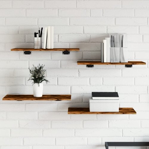 VidaXL Zidne police 4 kom boja hrasta 60x30x1 5 cm konstruirano drvo Slike