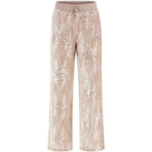 Guess Hlače Sequins Wide Leg Bež Cene