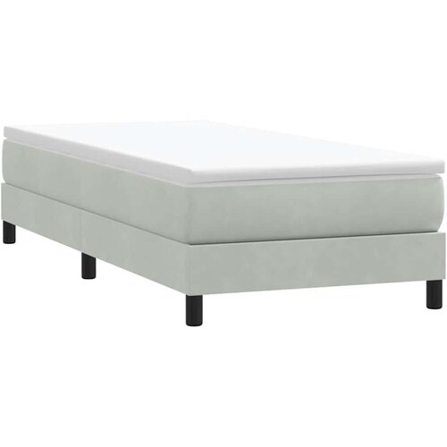  Box Spring krevet bez madracem svijetlo sivi 80x220 cm samt Slike