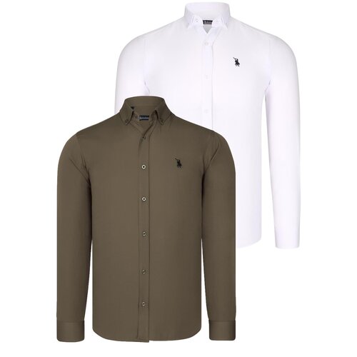 Dewberry DUAL SET G725 MENS SHIRT-WHITE-GREEN Cijene