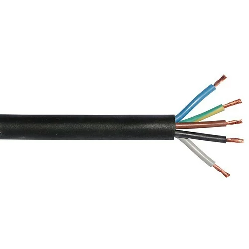  Gumeno izolirani kabel H07RN-F 5G2,5 mm² (Broj parica: 5, Crne boje, 10 m)
