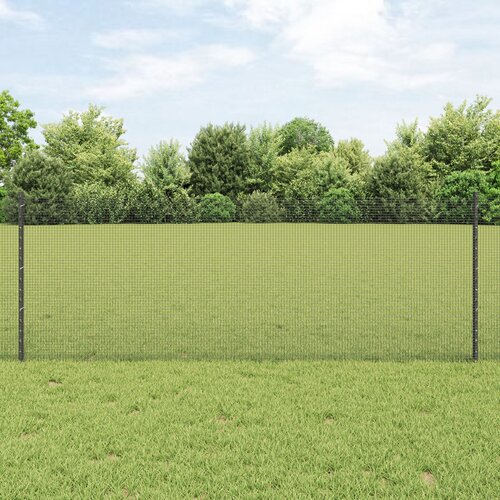 VidaXL zavarena žičana ograda s 22 U stuba siva 0,8x50 m čelik Slike