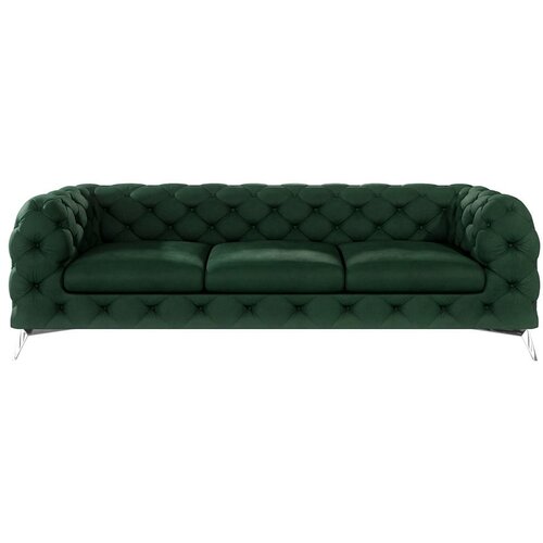 Ropez Tamno zelena baršunasti sofa 243 cm Chelsea – Cene