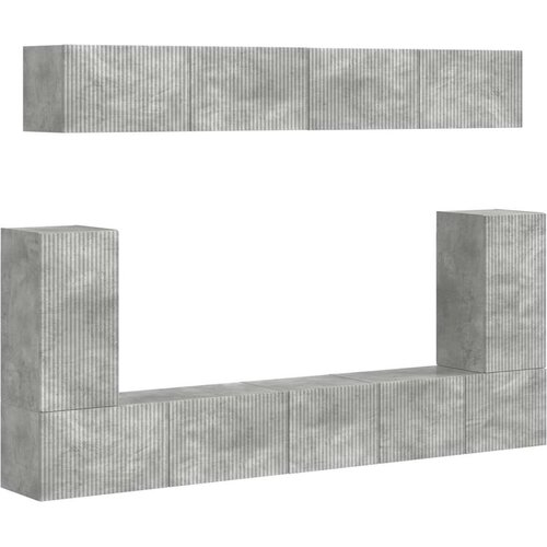  Komplet TV omaric 5 pcs Betonsko siva Konstruiran les - - Siva - 83.44 - 98 x 31 x 29,5 cm - 2025-vidaXL-Uvoz_2 Slike
