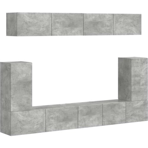  Set TV komoda Zidne 5 pcs Betonski sivi Konstruirano drvo Slike