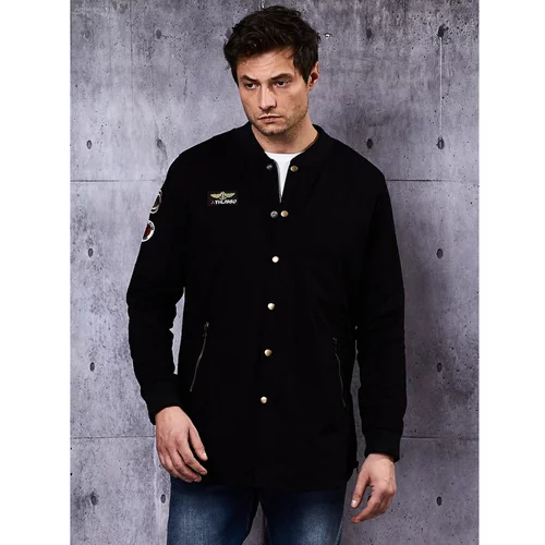 Fashionhunters Men's black jacket with patches