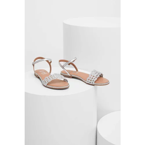 Answear Lab Kožne sandale za žene, boja: srebrna