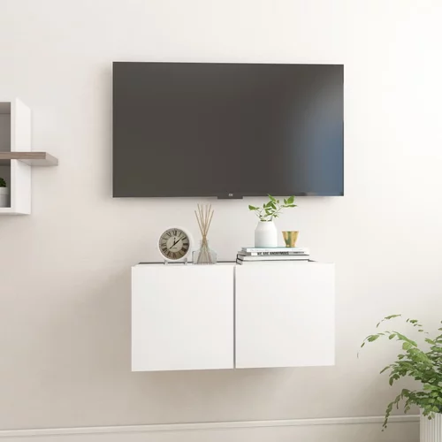 vidaXL Viseča TV omarica bela 60x30x30 cm, (20620658)