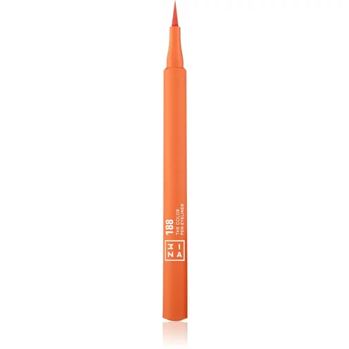 3INA The Color Pen Eyeliner črtalo za oči v obliki flomastra odtenek 188 - Orange 1 ml