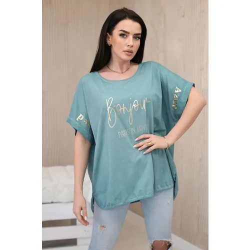 Kesi Plus Size Steamed Cotton Blouse Dark Mint