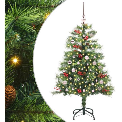 vidaXL Umestno božično drevo z LED lučmi Zelena 150 cm PVC in kovina, (5000067456) Cene