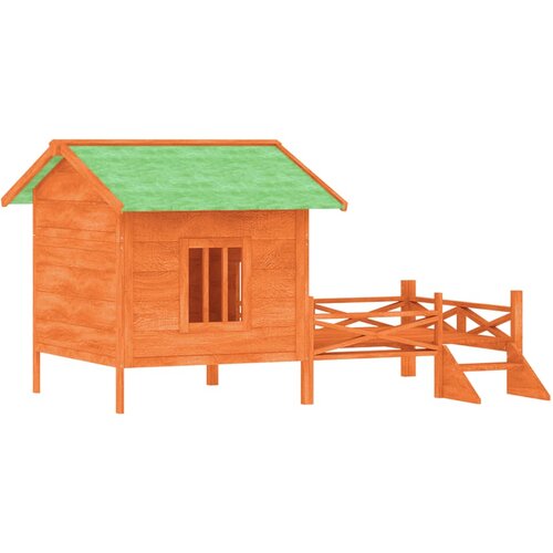  Kućica za pse smeđa 159 x 120 x 88,5 cm od masivne borovine Slike