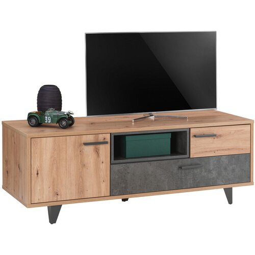 CARRYHOME TV-ELEMENT temno siva, hrast artisan Cene