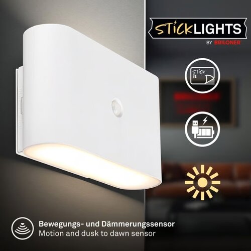 BRILONER 3878016 - led punjivo zidno svetlo sa senzorom chat LED/3W/5V 2000 mah bela Slike