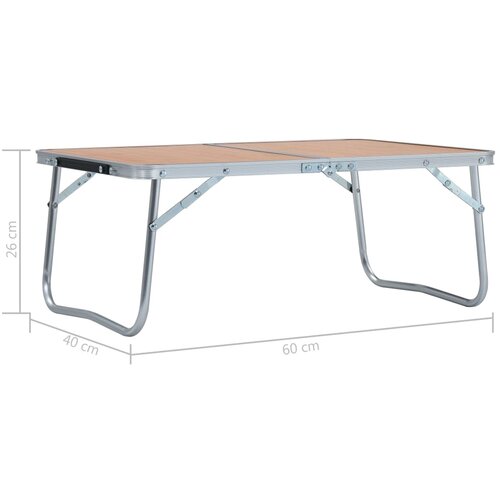  Sklopivi stol za kampiranje smeđi aluminijski 60 x 40 cm Slike