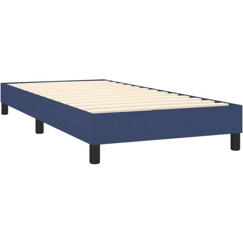 vidaXL Box spring postelja z vzmetnico modra 90x190 cm blago Cene