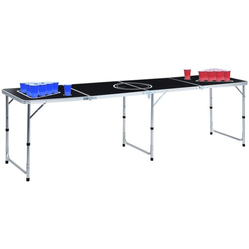 vidaXL Zložljiva miza za Beer Pong s kozarci in žogicami 240 cm Cene