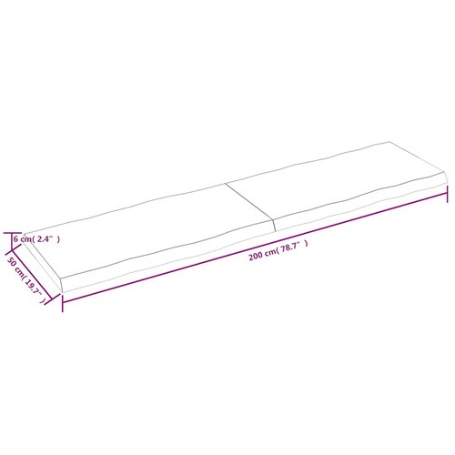 Stolna ploča tamnosmeđa 200x50x(2-6) cm obrađena hrastovina Slike