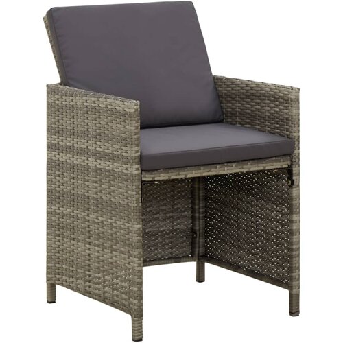 Maison Chic Vrtni stoli - Stol za vrt z blazinami 4 kosi poli ratan sivi JS2251, (21876812) Slike