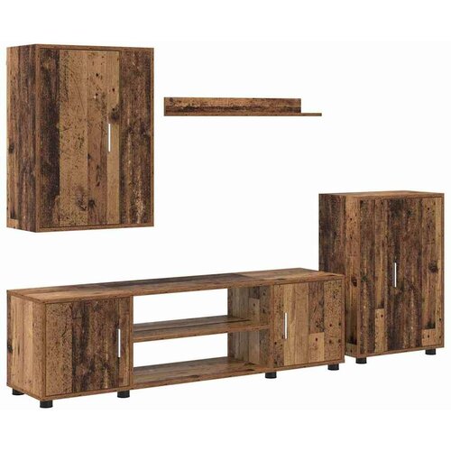  Set TV ormarića od 4 dijela 4 pcs Staro drvo Konstruirano drvo Slike
