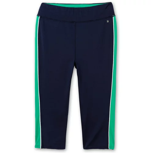 SHEEGO Športne hlače marine / zelena / bela