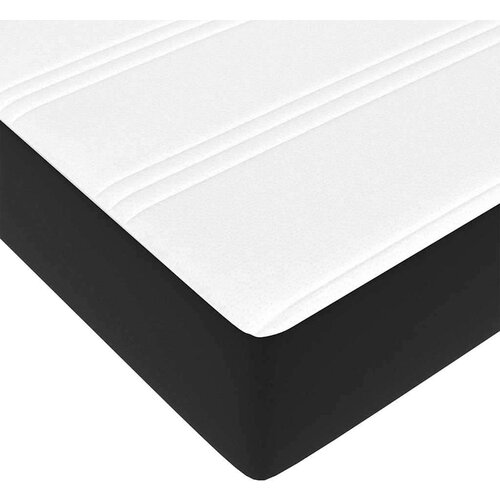 VidaXL Okvir kreveta s madracem Crna 90 x 190 cm Umjetna koža Slike