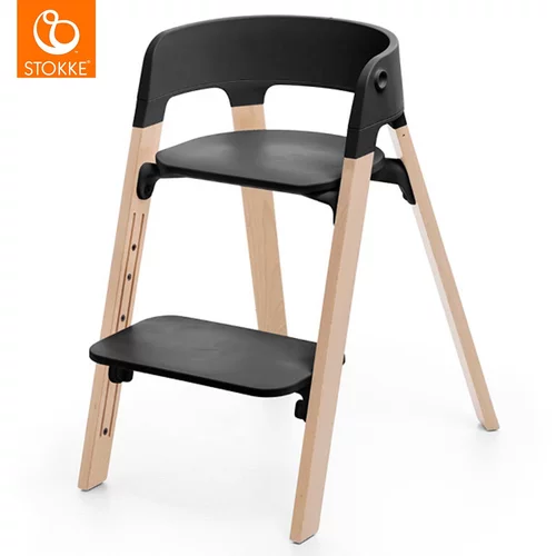 Stokke otroški stolček steps™ natural legs/black seat