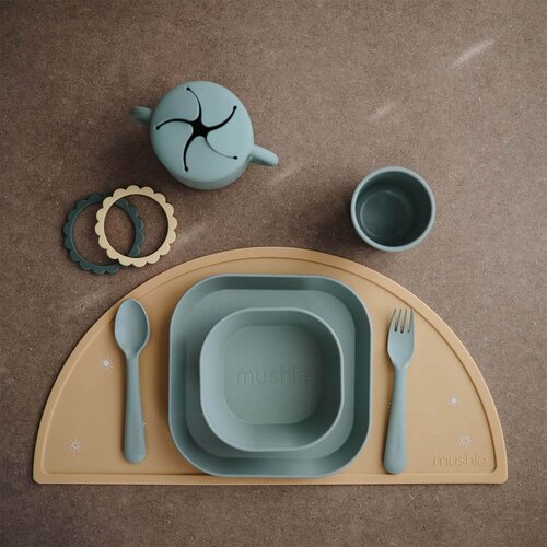Mushie Fork and Spoon Set pribor Powder Blue 2 kos Slike