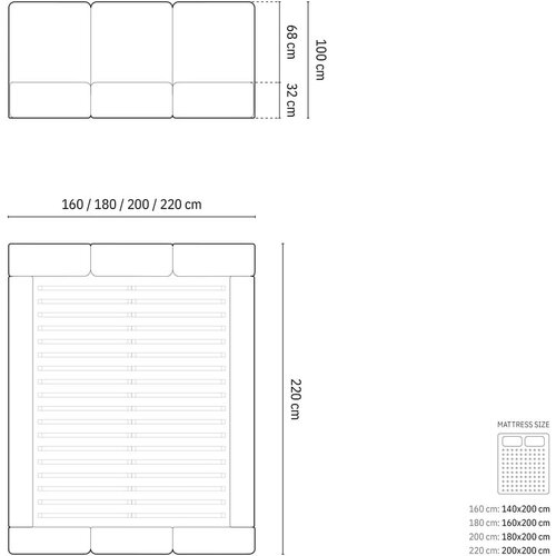 Mazzini Beds Tamno zeleni bar&amp;scaron;unasti tapecirani bračni krevet s prostorom za odlaganje s podnicom 180x200 cm Brody &amp;ndash; Slike