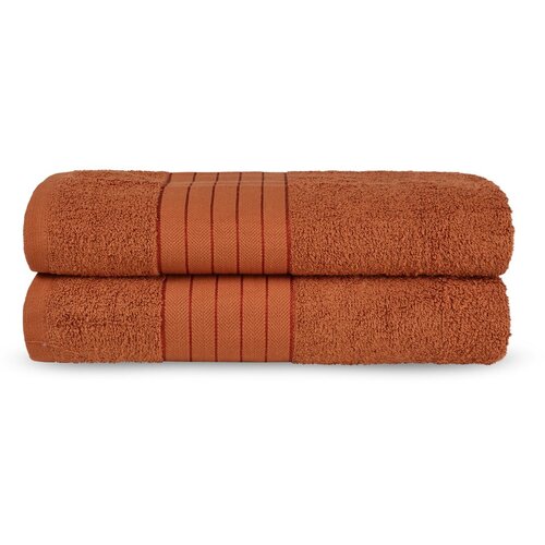 Good Morning Opečnato oranžne frotirne bombažne brisače v kompletu 2 ks 70x140 cm &amp;ndash; Slike