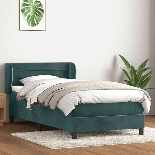 Box Spring krevet s madracem tamnozeleni 80x220 cm baršun Cijene