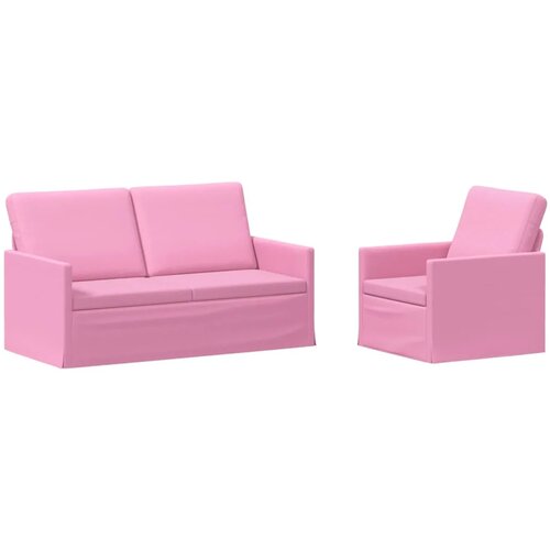  Set sofe 2 pcs Ružičasta Tkanina - Ružičasta Jednostruka + Dvostruka (140 cm) Slike